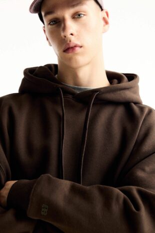 سویشرت قهوه ای آستین بلند زنانه پول اند بیر | 7590913 Pull & Bear