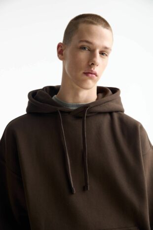 سویشرت قهوه ای آستین بلند زنانه پول اند بیر | 7590913 Pull & Bear