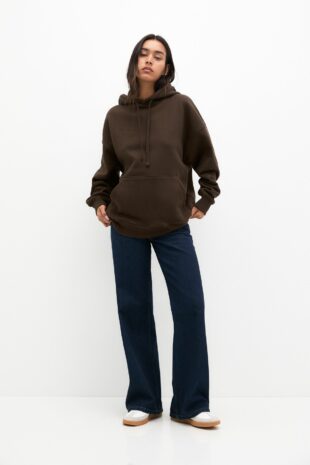 سویشرت قهوه ای آستین بلند زنانه پول اند بیر | 7590913 Pull & Bear