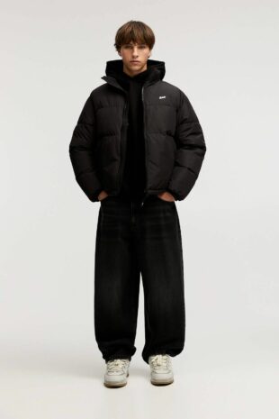 کاپشن سیاه آستین بلند مردانه پول اند بیر | 7710564 Pull & Bear