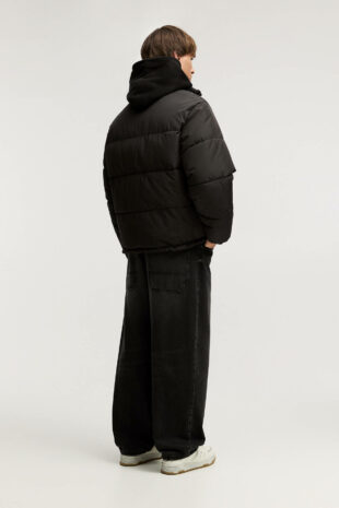 کاپشن سیاه آستین بلند مردانه پول اند بیر | 7710564 Pull & Bear