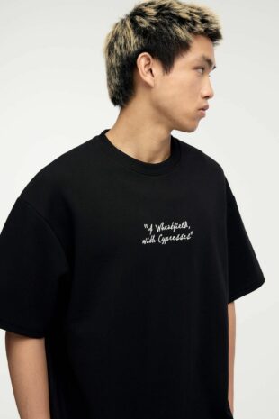 سویشرت سیاه آستین کوتاه مردانه پول اند بیر | 3594524 Pull & Bear