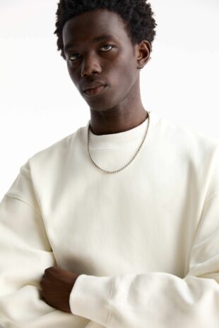 سویشرت سفید آستین بلند مردانه پول اند بیر | 7590514 Pull & Bear