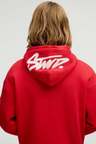 سویشرت قرمز آستین بلند مردانه پول اند بیر | TYC54497B443E6FF01 Pull & Bear