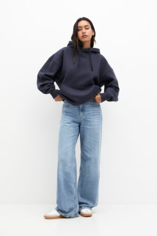 سویشرت لاجورد آستین بلند زنانه پول اند بیر | 7594513 Pull & Bear