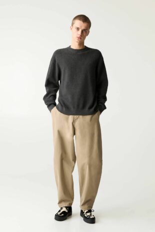 بافت سیاه آستین بلند مردانه پول اند بیر | 3558501 Pull & Bear