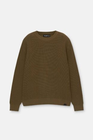 بافت سبز آستین بلند مردانه پول اند بیر | 3558501 Pull & Bear