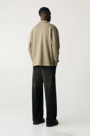 سویشرت قهوه ای آستین بلند مردانه پول اند بیر | TYCB63706725D5B901 Pull & Bear