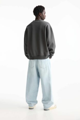 سویشرت خاکستری آستین بلند مردانه پول اند بیر | 7590514 Pull & Bear