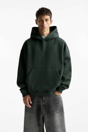 سویشرت سبز آستین بلند زنانه پول اند بیر | 7590910 Pull & Bear