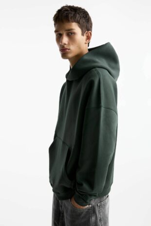 سویشرت سبز آستین بلند زنانه پول اند بیر | 7590910 Pull & Bear